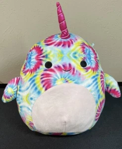 Malvaviscos blandos Milaina el narval tinte de lazo 8" juguete de peluche animal de peluche - Imagen 1 de 3