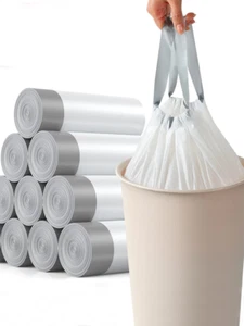15pcs Extra Thick Drawstring Trash Bags for Kitchen and Bathroom Use - NEW - Picture 1 of 6
