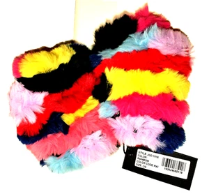 Jocelyn Regenbogenfarben offene fingerlose Spitze Kunstfell Handschuh Fäustling neu Etikett Einheitsgröße - Bild 1 von 8