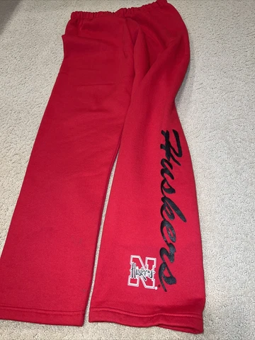 Nebraska Husker Men’s Red Sweat Pants Size Large Cover