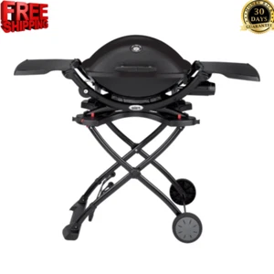 Weber Gas Grill with Adapter Hose, Cart, Porcelain Grates, Side Tables & Thermom - Picture 1 of 8