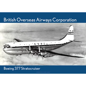 BOAC Boeing 377 Stratocruiser Art Print - Aerial View Repro - 4 sizes poster - Bild 1 von 4