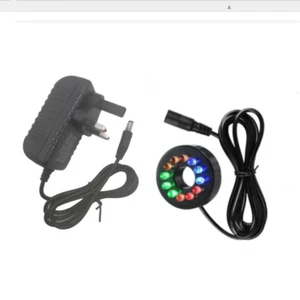 Anillo de luz submarina 12-LED para fuente peces estanque agua jardín adaptador de CA Reino Unido - Imagen 1 de 3