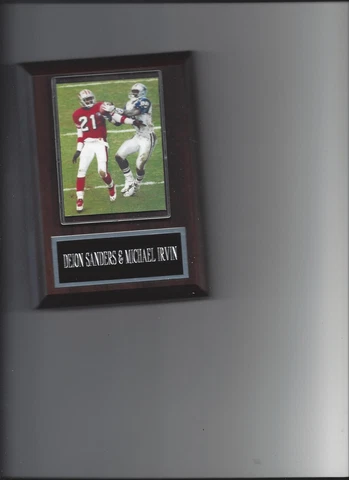 DEION SANDERS & MICHAEL IRVIN PLAQUE COWBOYS FORTY NINERS 49ers FOOTBALL Cover