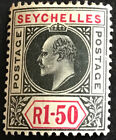 Seychelles Edward VII R1.50 Black & Carmine SG69 Mounted Mint  C/V 60 in 2018