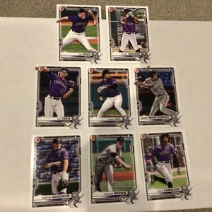 Benny Montgomery RC Jaden Hill +6 Rockies Team Set 2021 Bowman Draft Base Paper - Picture 1 of 1