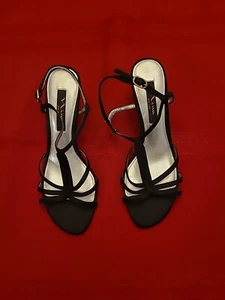 Nina Womens Black Slingback  Heels 8 1/2 Medium - Picture 1 of 10