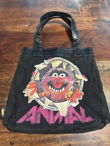 Vintage Animal Tote Bag 90s Muppets Animal Busts Through Drum 16"x16" Patch - Picture 1 of 13