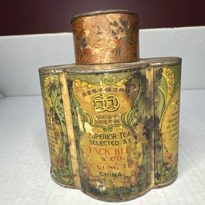 Antigua Tachuela de Metal de Estaño Kee Tea Canton China Original 1900 De Colección - Imagen 1 de 13