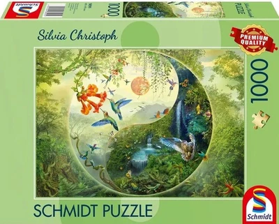 НОВАЯ головоломка Schmidt 1000 штук 12+ Инь и Ян Лес колибри - Изображение 1 из 2