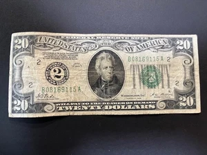 Series of 1928  $20 Twenty Dollar Note B08169115A - Picture 1 of 2