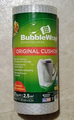 DUCK Bubble Wrap 27 SQ FT 12 INCHES × 27 FEET Buy More Save More! Made In USA  - Image 1 of 2