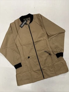 Chaqueta Mujer UK 22 Boohoo Abrigo Ligero Longline Bomber Beige Plus PVP £45 - Imagen 1 de 14