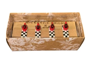 Mackenzie Childs Cardinal Toile Napkin Rings - Set of 4 - Picture 1 of 4