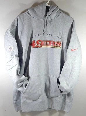 Sudadera con Capucha de Entrenamiento Emitida por el Equipo de la NFL Nike de los 49'ers de San Francisco Gris XL Foto 1 de 3
