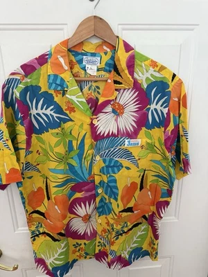 Camisa Combo Etiqueta Vintage Original Jams World Surf Line - L- Años 80 Floral Hawaiana RARA Foto 1 de 4
