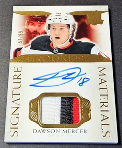 2021-22 The Cup Gold /99 Signature Materials Dawson Mercer Rookie Patch Auto RC - Picture 1 of 2