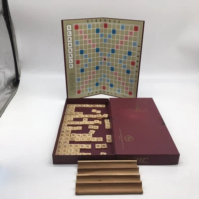 Vtg Scrabble Board Game Wood Tiles in Original Box 1948/1953 Selchow & Richter - Image 1 of 4