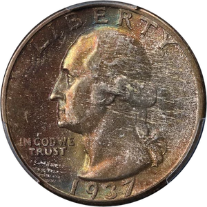 1937-P Washington Quarter PCGS MS67 Great Eye Appeal Strong Strike - Picture 1 of 4