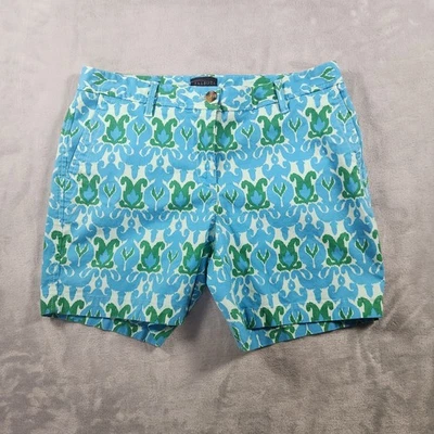Pantalón Corto Chino Relajado TALBOTS 6" Azul Verde Estampado Paisley 6P Foto 1 de 4