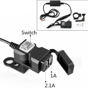Dual USB Charger Socket Boat Car with Switch Motorcycle Conversion With Switch - Photo 1 sur 8