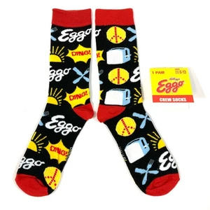 Neu EGGO WAFFELN SOCKEN schwarz lustig Frühstück Toaster ERWACHSENE CREW EINHEITSGRÖSSE Männer/Damen - Bild 1 von 6