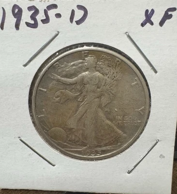 1935-D Walking Liberty Half Dollar, 90% Silver Free Shipping XF - Image 1 of 3