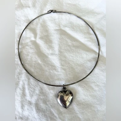 Tiffany and co RARO collar gargantilla de plata esterlina corazón soplado vintage Foto 1 de 4