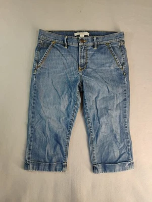 Old Navy Womens Jeans 10 Regular Blue Cuffed Cropped Capri Classic Rise Denim - Image 1 of 4