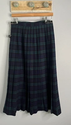 Saia Kilt Plissada James Pringle Of Scotland Verde Tartan Azul Academia Tamanho 14 - Imagem 1 de 4