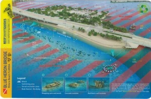 Blue Heron Bridge Palm Beach County Florida Reef Smart Wasserdicht Tauchkarte - Bild 1 von 2