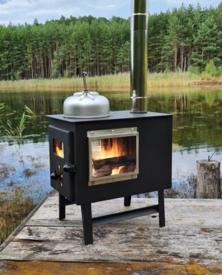 3-Scheiben-Gartenofen "Hugo" mit Herdplatte, Zeltofen, Terrassenofen,  Camping - Bild 1 von 4