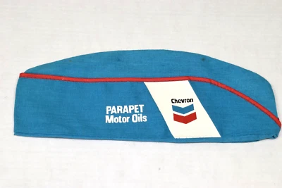 Vintage Chevron Gas Station Soda Jerk Style Hat 50s Size XL Parapet Motor Oil - Image 1 of 4