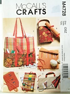 McCall M4728 KNIT CROCHET SEW ORGANIZERS (5) pattern Uncut FF 2004 - Picture 1 of 12