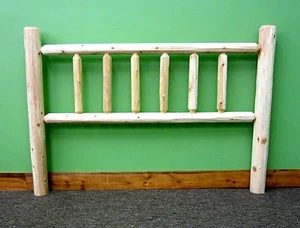 Log Headboard~Cali King~White Cedar | Solid Wood | USA Handmade | Free Shipping - Picture 1 of 2