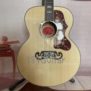 Natural J200 Acoustic Guitar 6-String Spruce Top Flamed Back Fast Ship - Picture 1 of 7