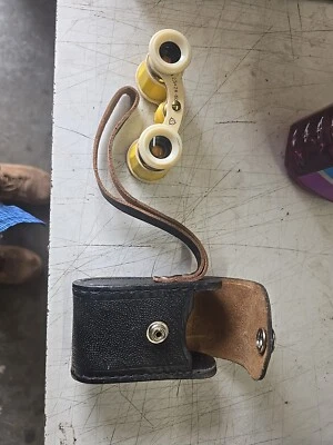  Vintage OPERA GLASSES Magnifying Binoculars Leather Case  - Image 1 of 4