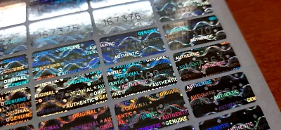 98 Hologramm 3D Siegel lfd. NUMMER Aufkleber Garantiesiegel 20x10 mm Sticker