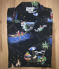 Pacific Legend Męska hawajska koszula rozmiar XL Czarna Kwiatowa Święty Mikołaj Plaża Hawaje
