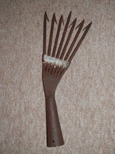 Victorian Hand Wrought Iron Eel Ice Fishing Spear Gig With 7 Barbed Tines