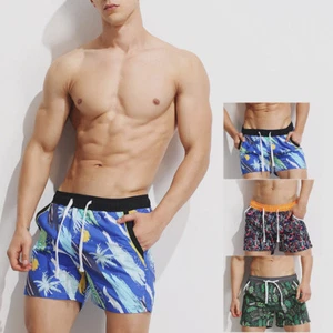 Men Beach Hawaiian Shorts Summer Casual Short Pants Floral Blouse Shorts Trunks - Picture 1 of 7
