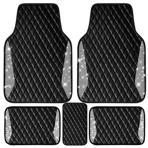 CAR PASS Bling Leather Car Mats Shining Diamond Floor Mats Crystal Rhinestone Sp - Picture 1 of 8
