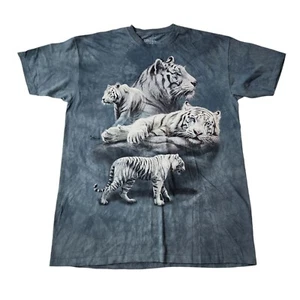 The Mountain White Tiger Print 2012 Short Sleeve T-Shirt Blue Mens Size 2XL - Picture 1 of 11