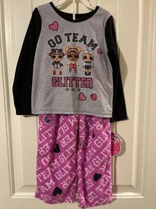 LOL Surprise! Go Team Glitter Pants & long sleeve Shirt Pajama Set Size 6 NWT - Picture 1 of 9