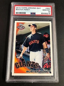 Buster Posey 2010 Topps Opening Day Rookie RC Card #207 Graded PSA 10 GEM MINT - Picture 1 of 2