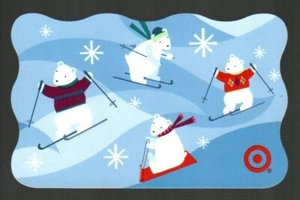 TARGET Skiing Polar Bears ( 2006 ) Die-Cut Gift Card ( $0 ) - Picture 1 of 1