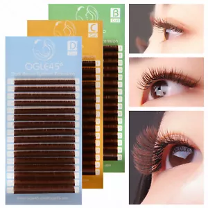 HQ Dark Brown Lash Silk lashes B C D Curl 0.07mm Mixed Tray Eyelash Extensions - Picture 1 of 22