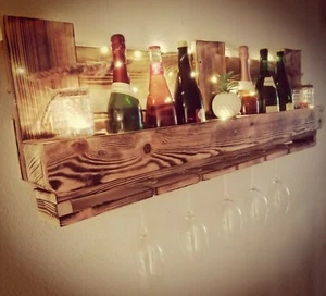 Wandregal aus Palettenholz/geflammt - Bild 1 von 3