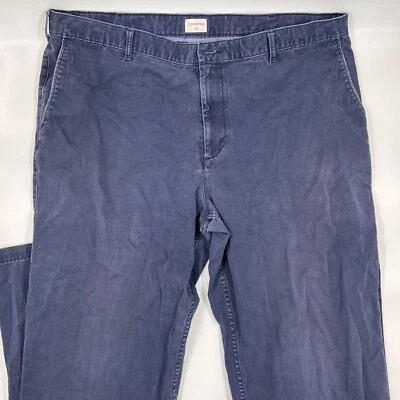Calça chino masculina Dockers tamanho 42/38 azul algodão stretch frente plana perna reta - Imagem 1 de 4