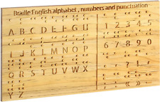 Braille Alphabet Board 8.7 X 6.3 Inches - Wood Braille Fingerboard Carved Dots 